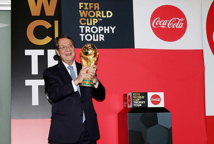 President Anastasiades lifts World Cup trophy
