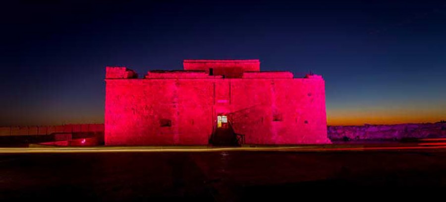  Cyprus Paphos and Larnaca castles to be lit up red