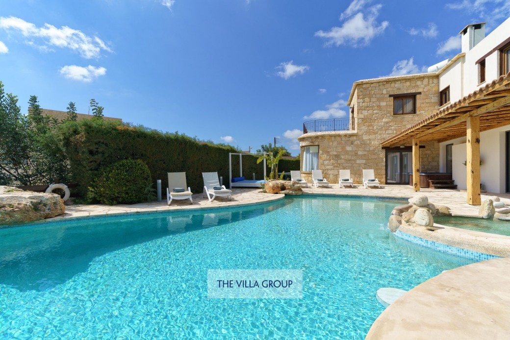 Plenty of sunbeds available for relaxing under the Cyprus sun