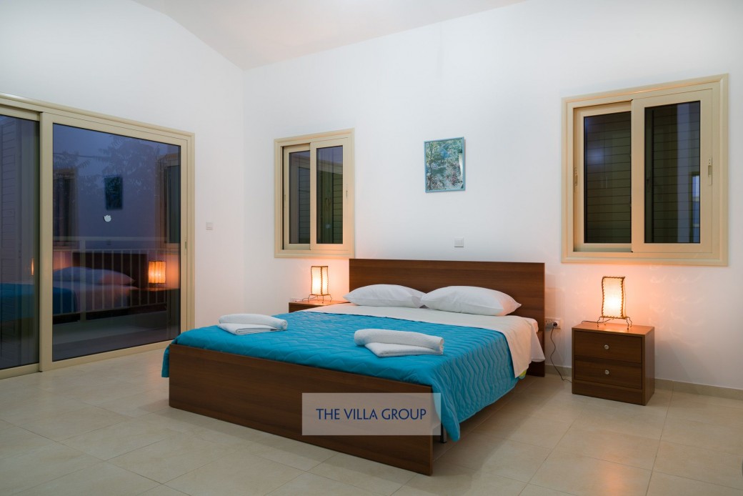 Master bedroom at evening time