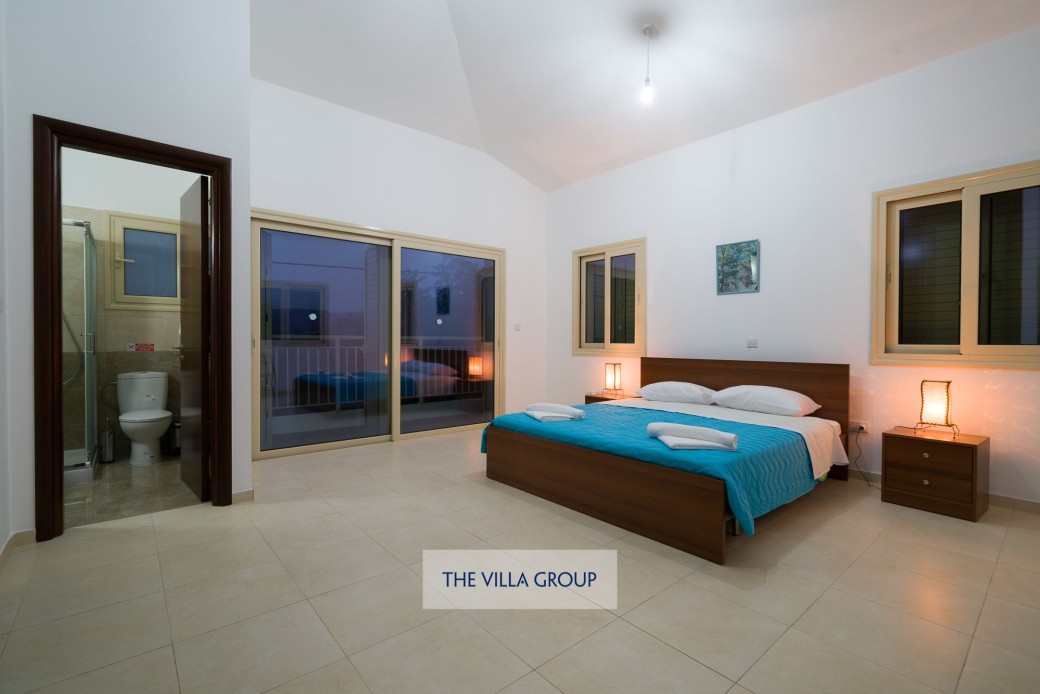 Master bedroom at evening time
