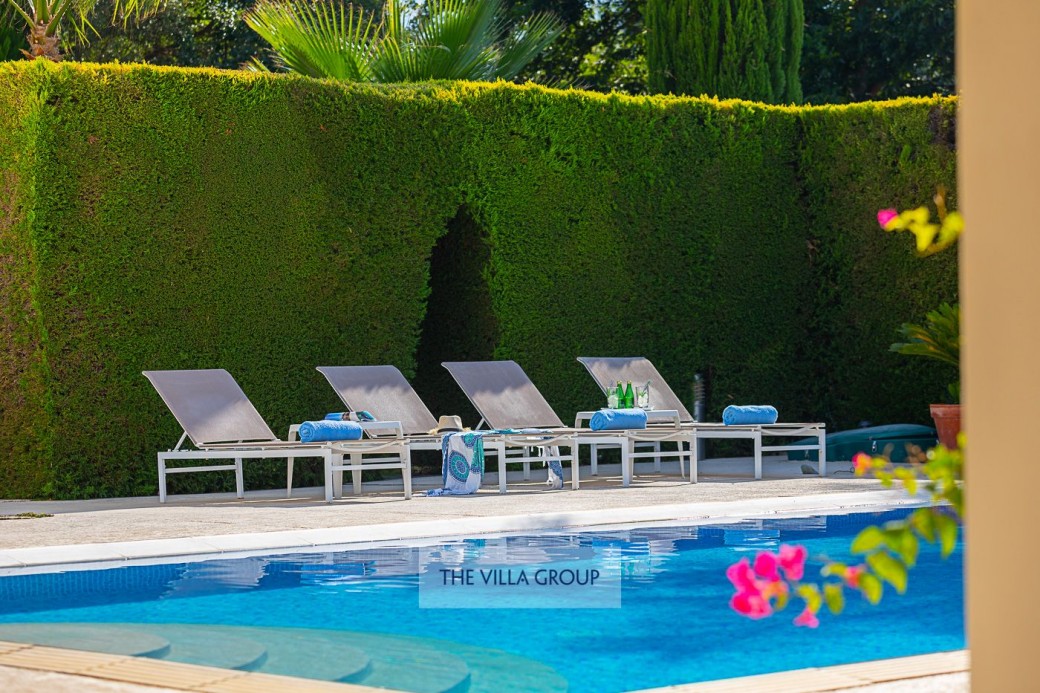 Sunbeds for relaxing under the Cyprus sunshine