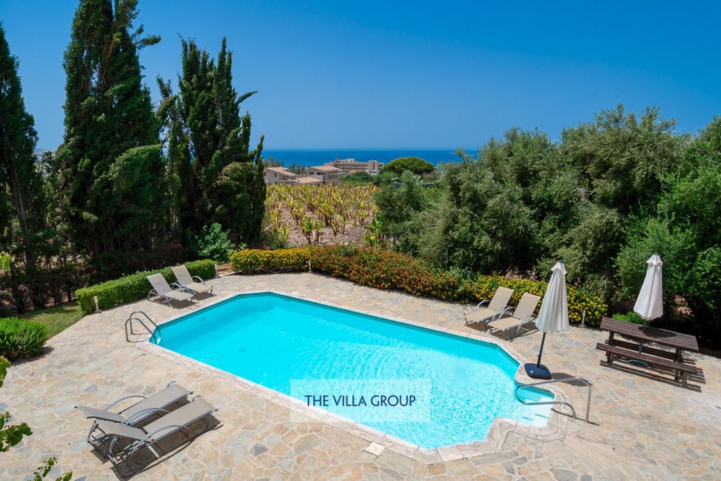 Sunbeds set the scene for relaxing under the Cyprus sunshine