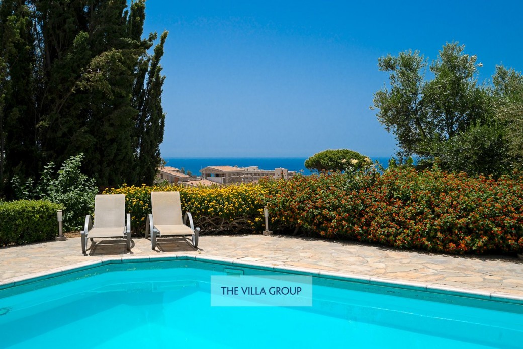 Sunbeds set the scene for relaxing under the Cyprus sunshine