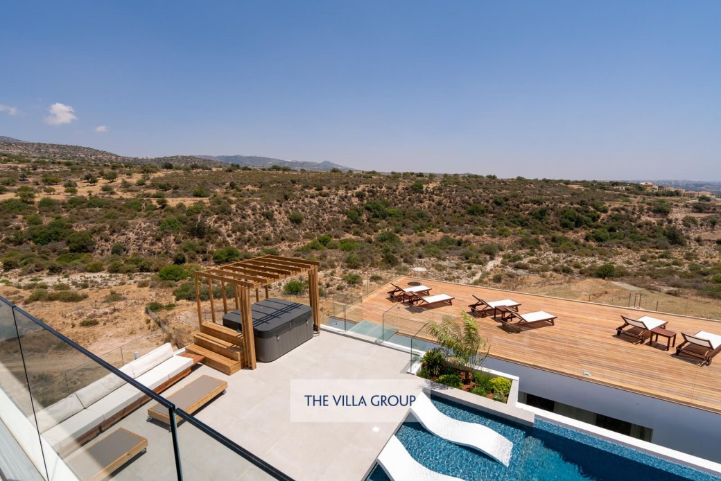 Superb panoramic views of the surrounding area and the Mediterranean Sea.