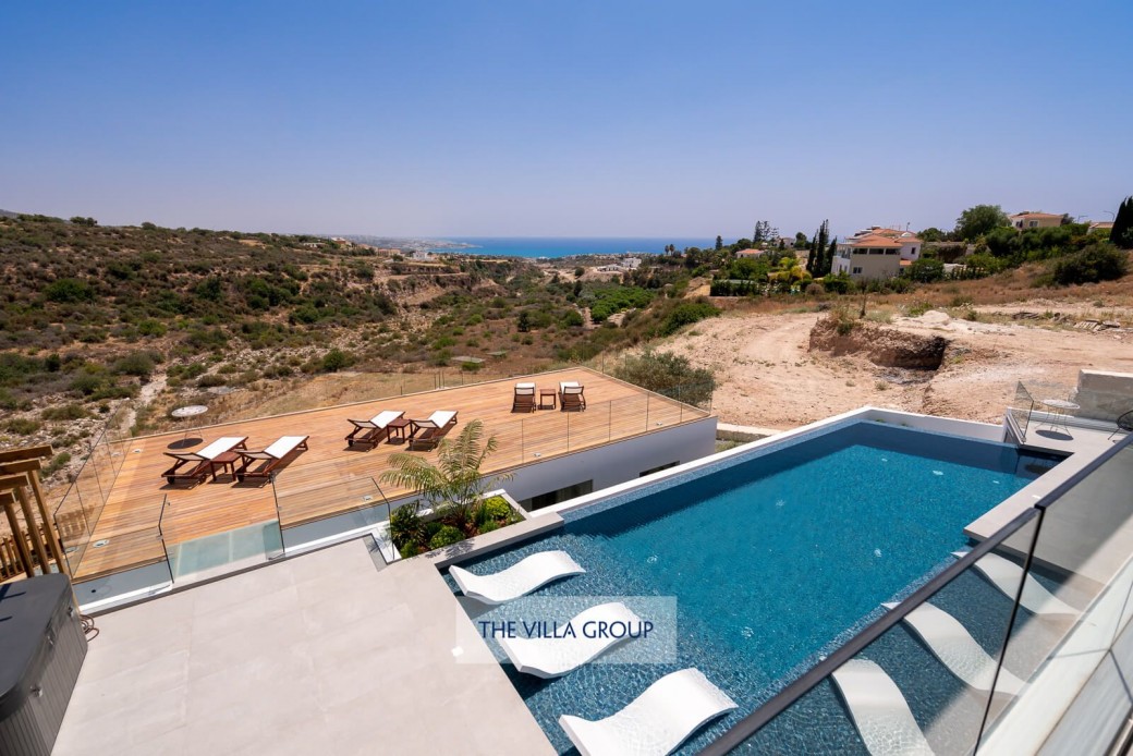 Superb panoramic views of the surrounding area and the Mediterranean Sea.