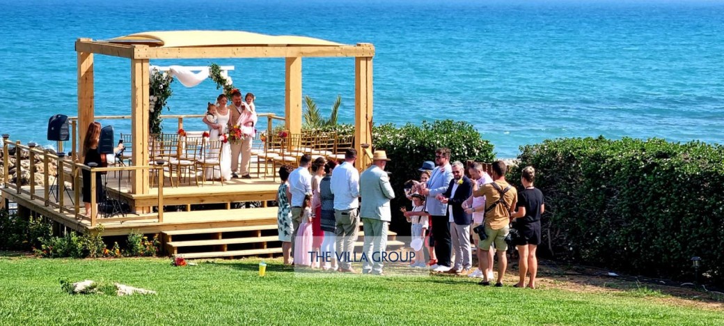 Wedding terrace by the beach with magical sea views