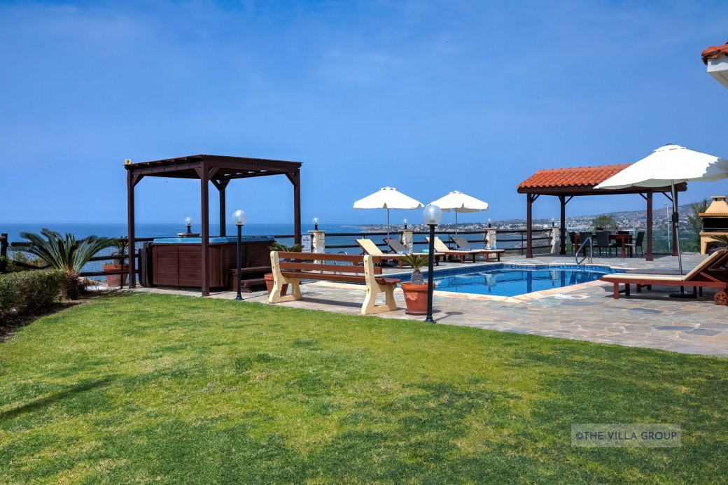 Hot tub is ideally located under a pergola