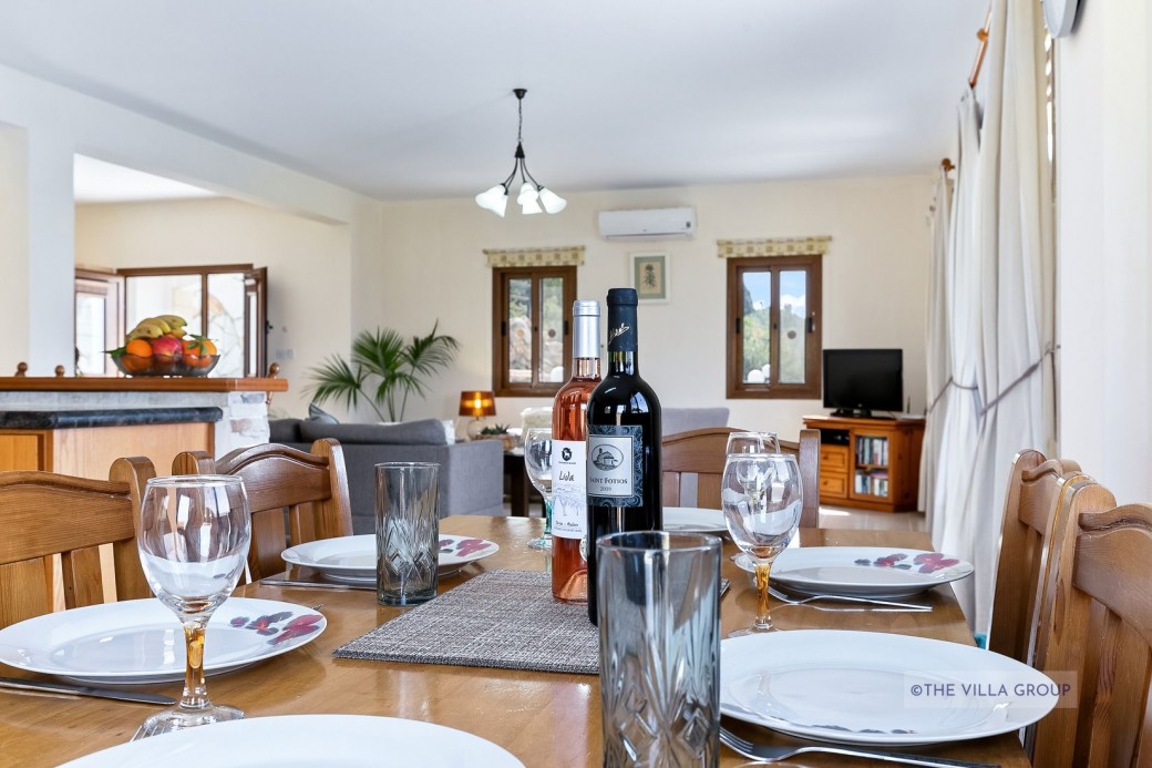 The villa is air-conditioned throughout the bedrooms and living areas
