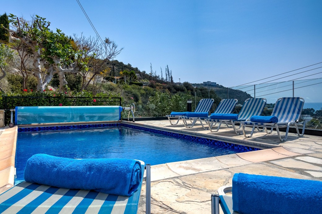 Sunbeds for relaxing under the beautiful Cyprus sunshine