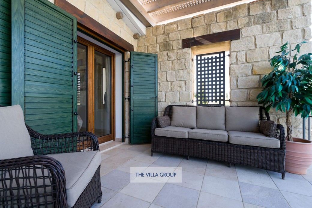 Outside seating area for self-contained double bedroom