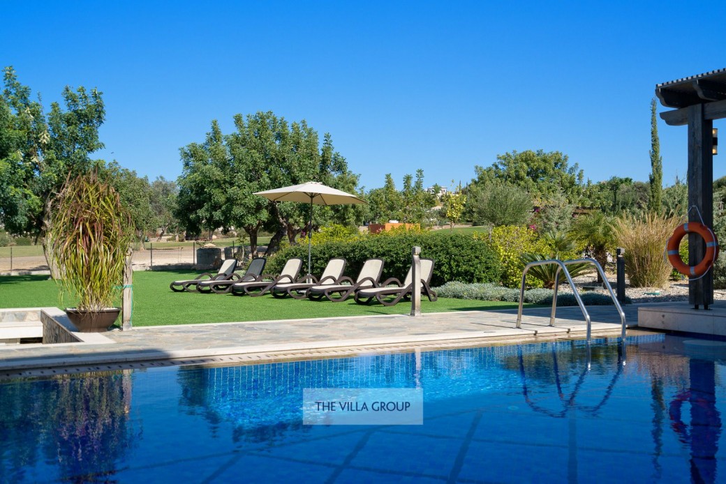 Sunbeds set the scene for relaxing under the Cyprus sunshine