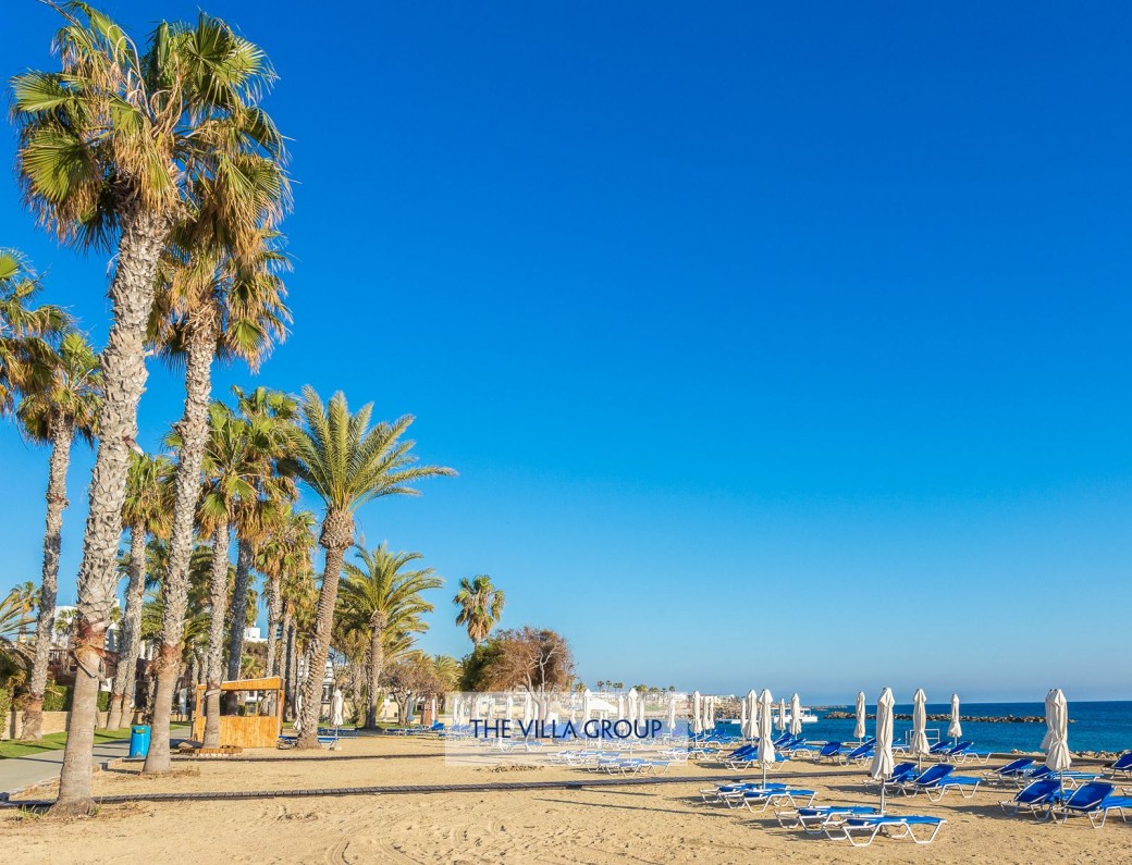 Relax under the Cyprus sunshine on an organised beach in Paphos