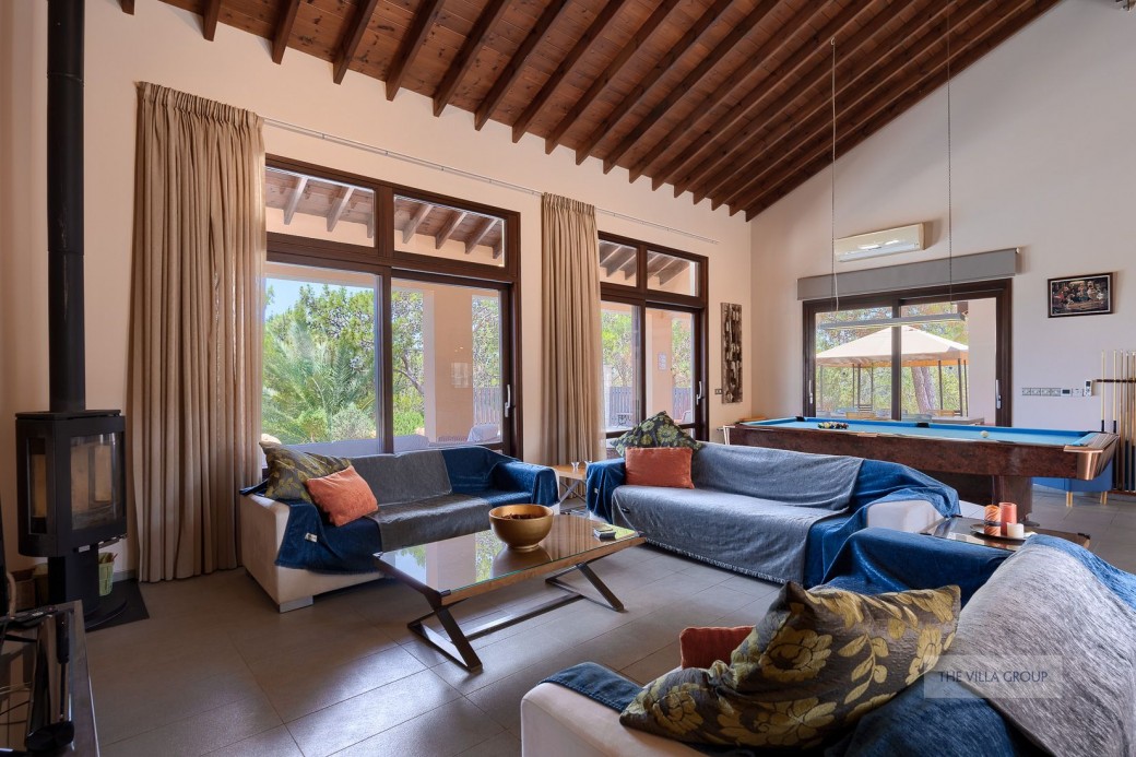 High timber ceilings and large windows giving a feeling of space and light