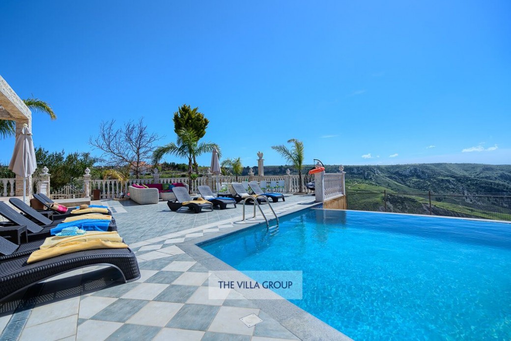 Sunbeds set the scene for relaxing under the Cyprus sunshine