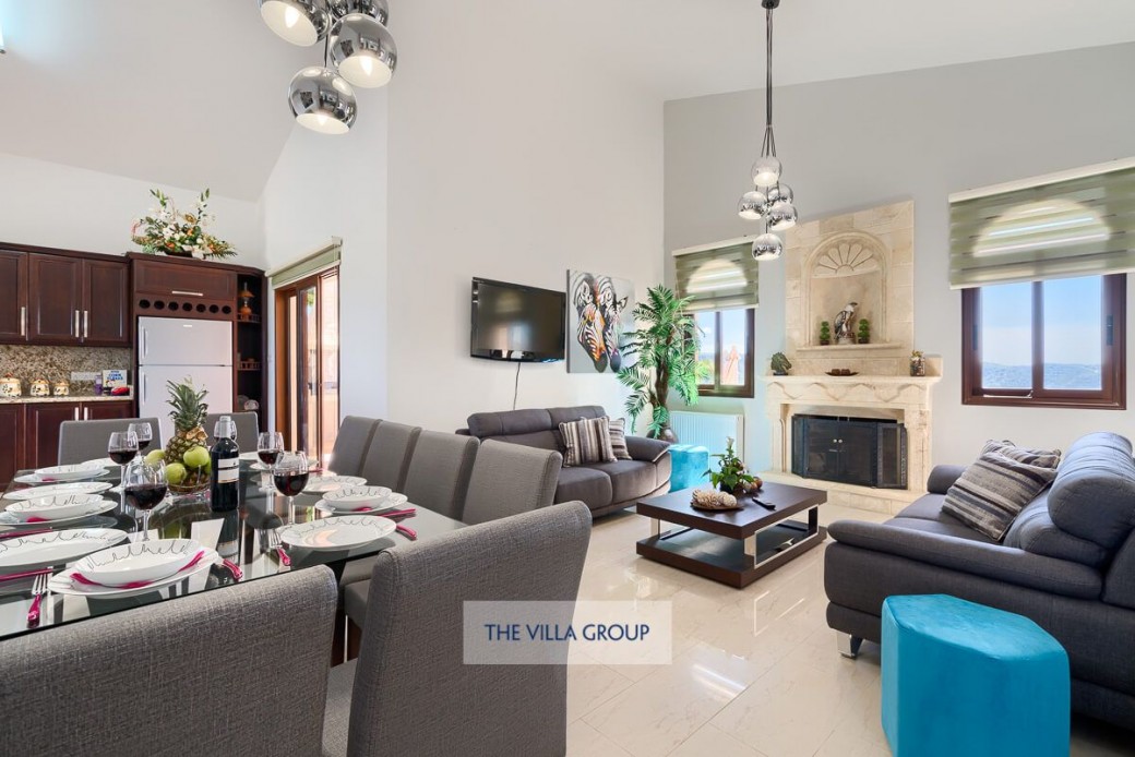 Open plan living, dining and kitchen areas