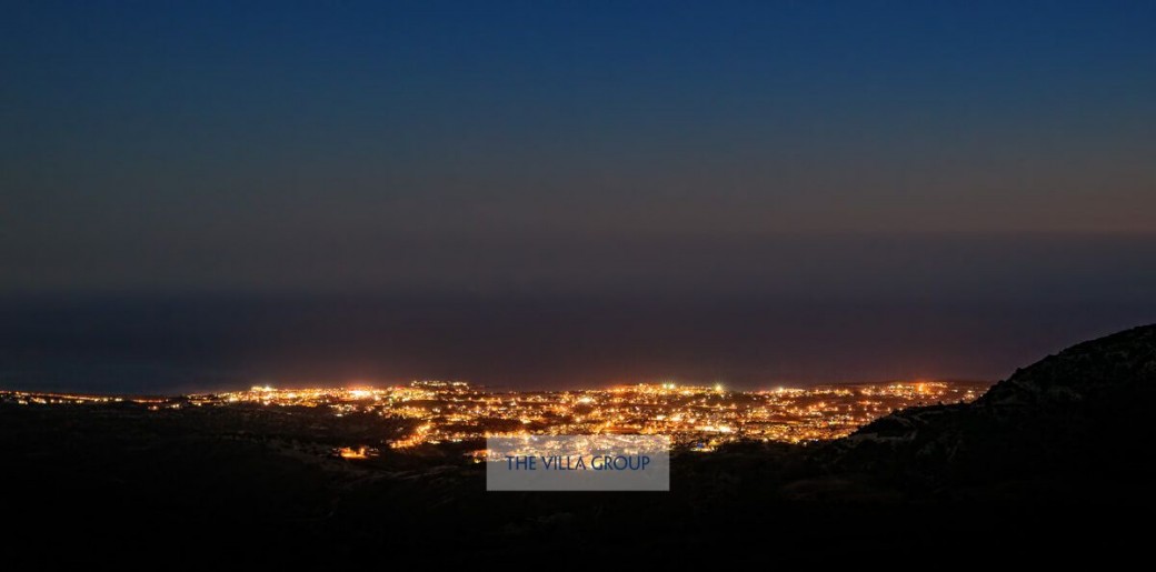 Paphos coastline at night