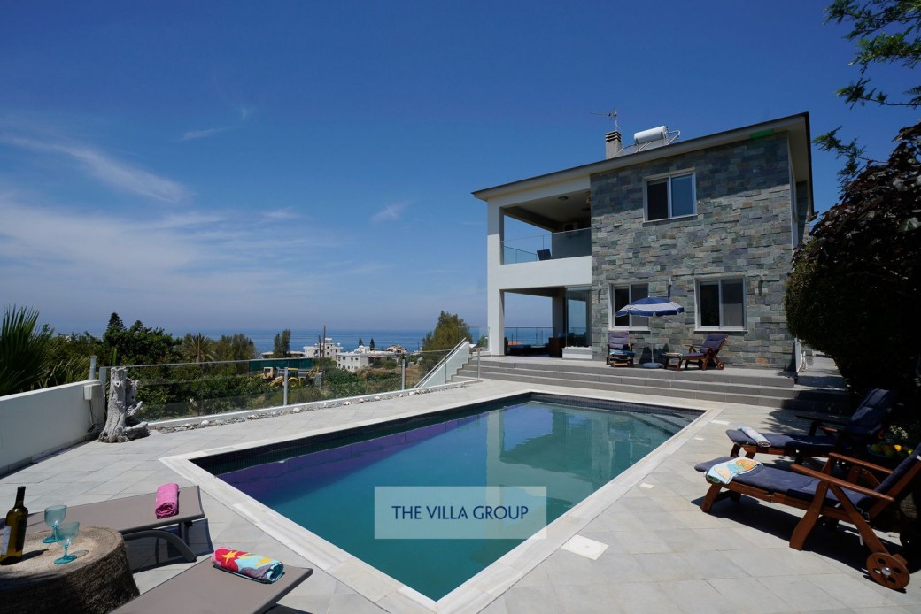 Situated in the hills above the tranquil village of Pomos