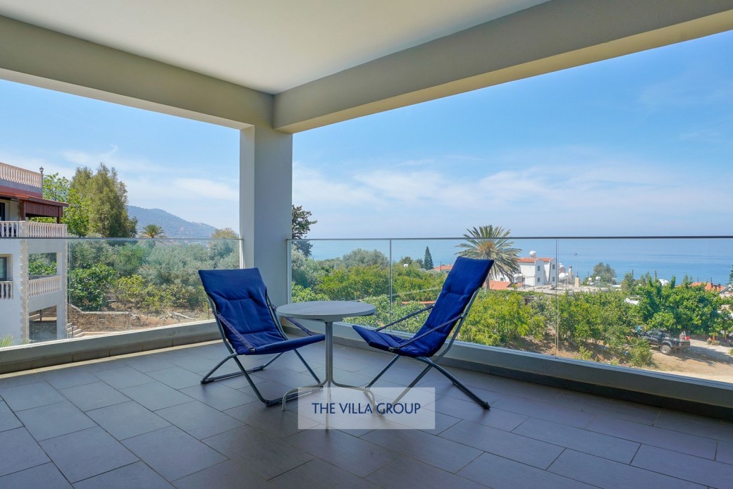 First floor covered terrace with beautiful views of the Mediterranean Sea