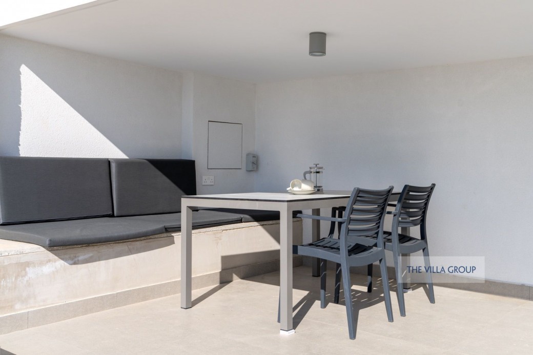 Shaded outside dining area