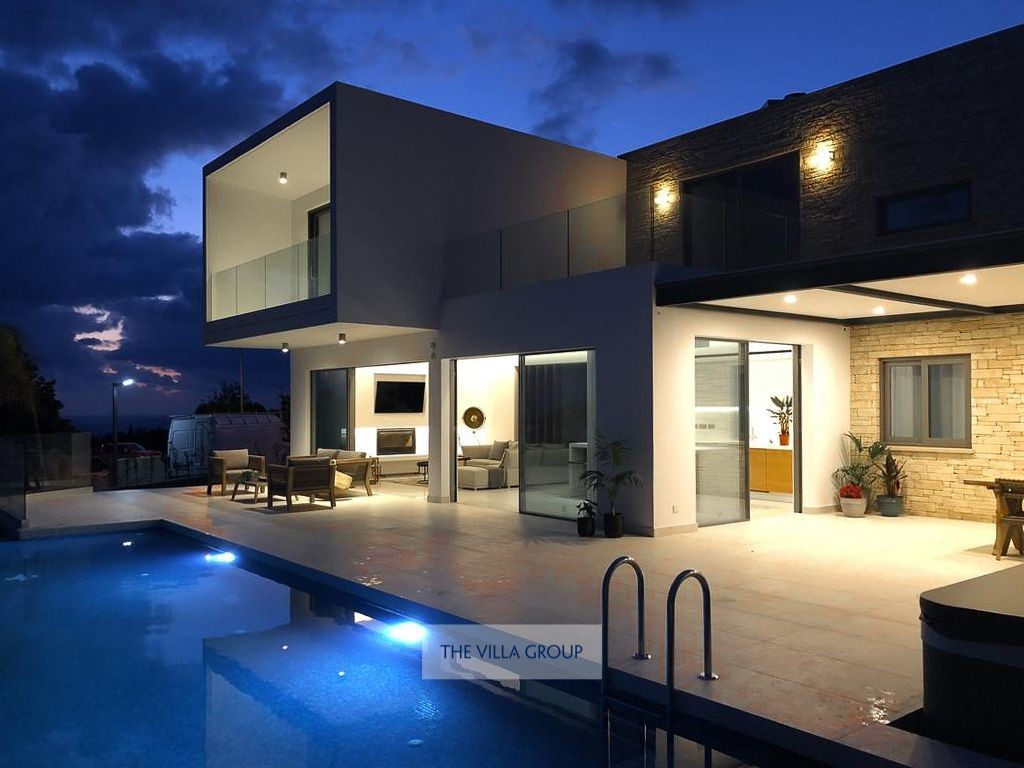 The villa at sunset