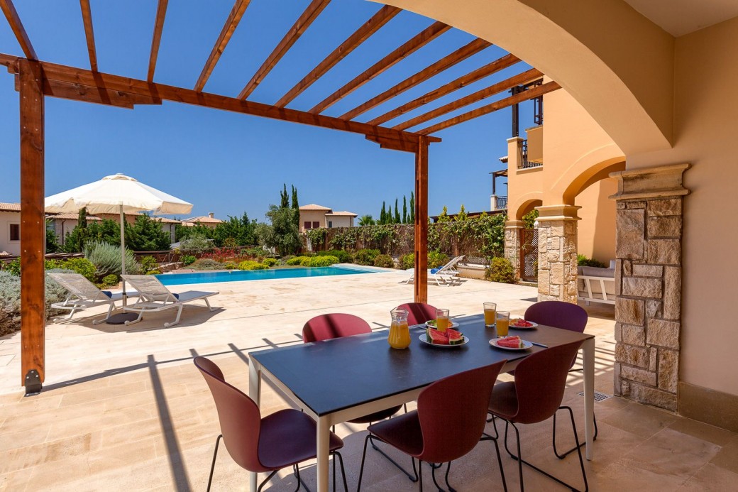 Shaded outside dining area