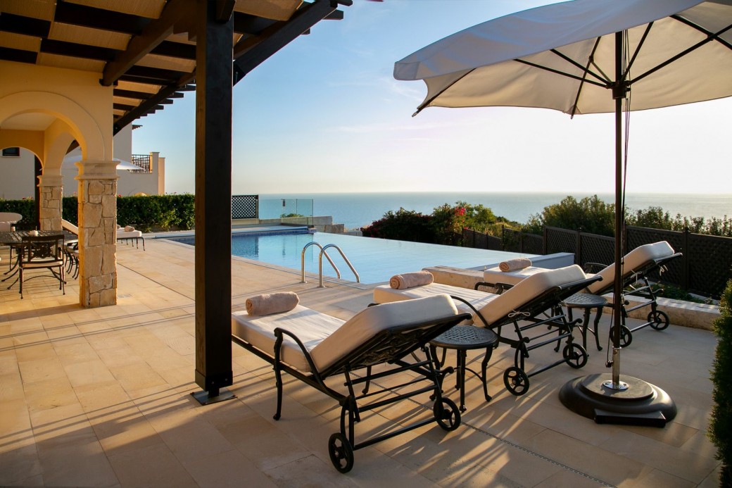 Large terrace is perfectly positioned to make the most of the amazing, panoramic sea views