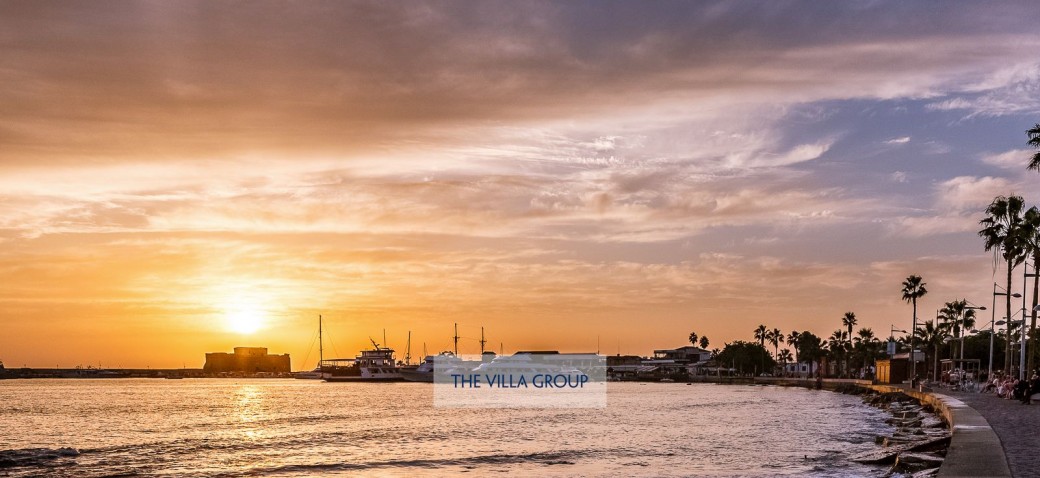 Paphos harbour at night