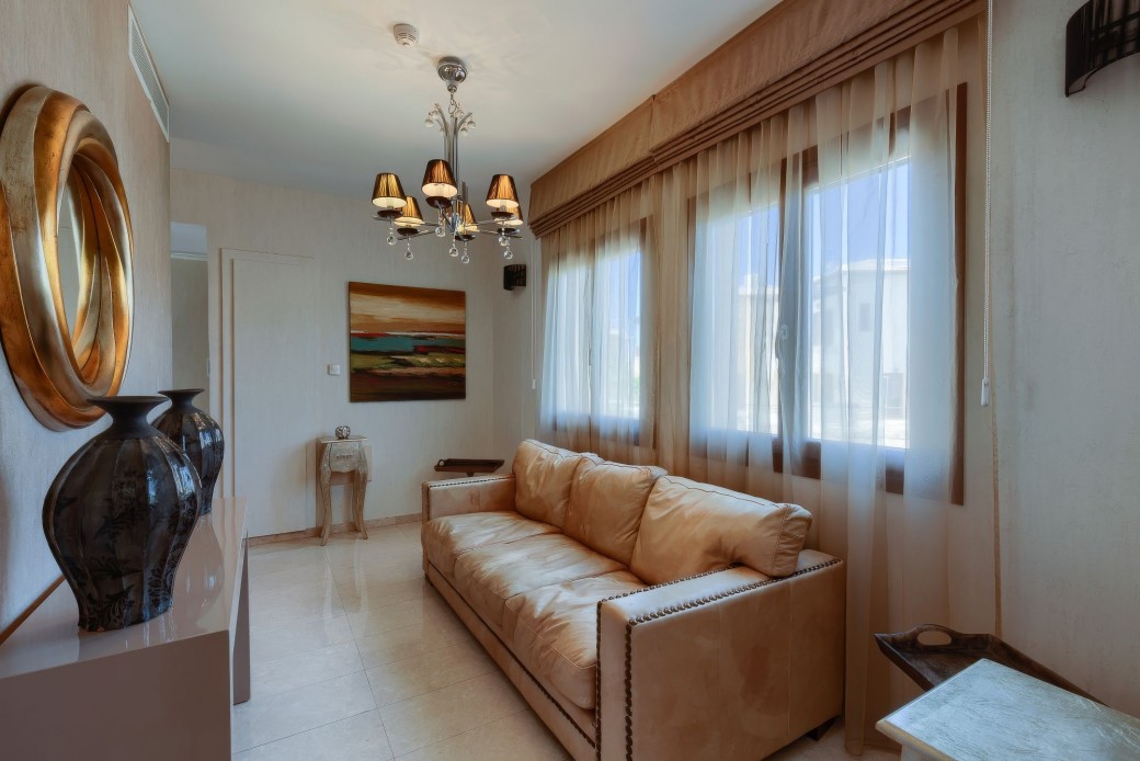 Stylish furnishings, sumptuous fabrics and rich colour tones throughout the villa