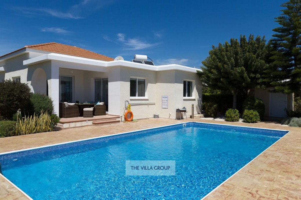 Sunbeds are available for relaxing under the Cyprus sunshine