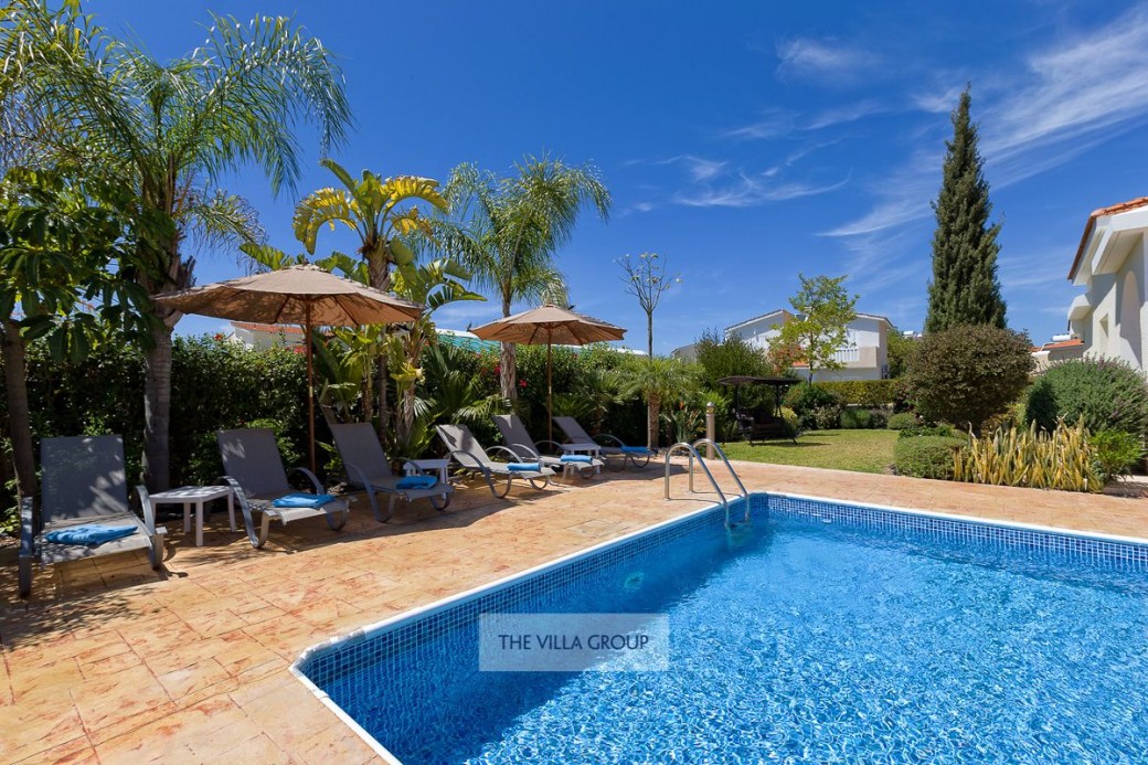 Sunbeds set the scene for relaxing under the Cyprus sunshine