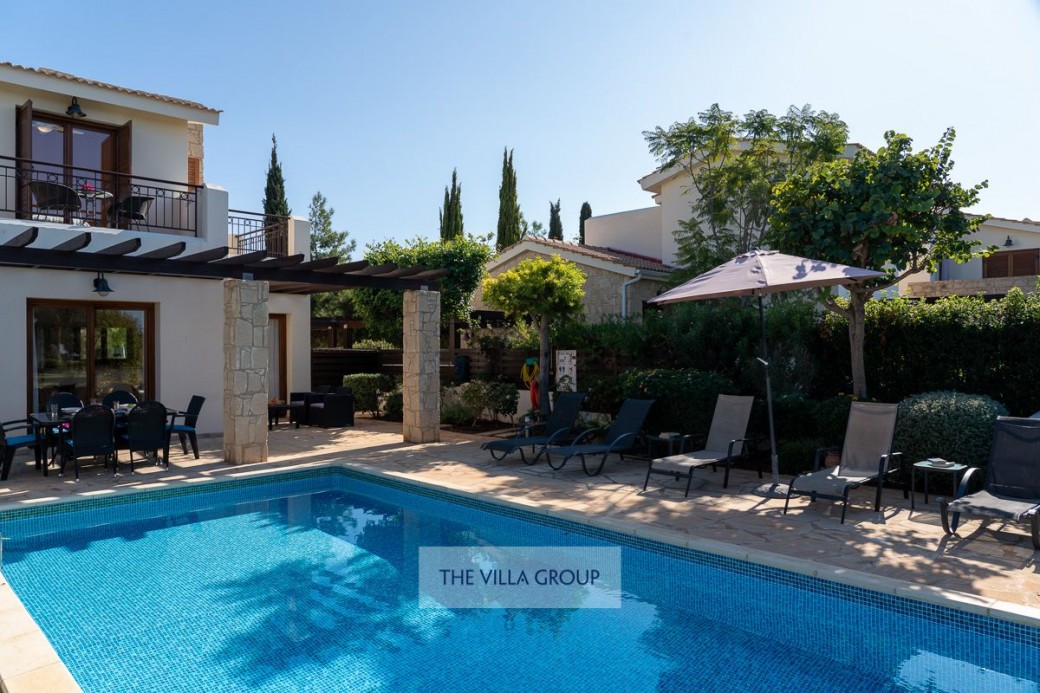 Sunbeds set the scene for relaxing under the Cyprus sunshine