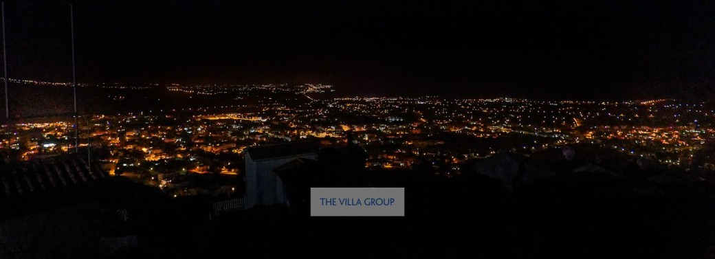 Night time with the stunning views from the villa