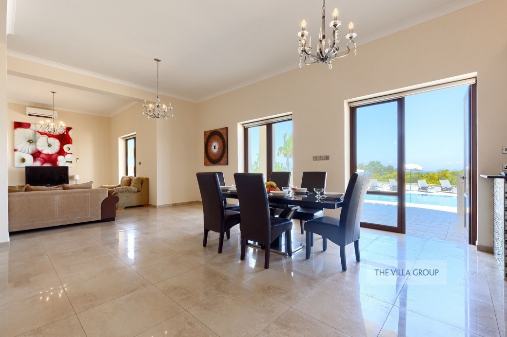 Open plan living, dining and kitchen areas