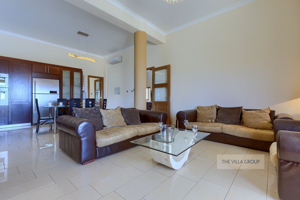 Two living areas in the villa
