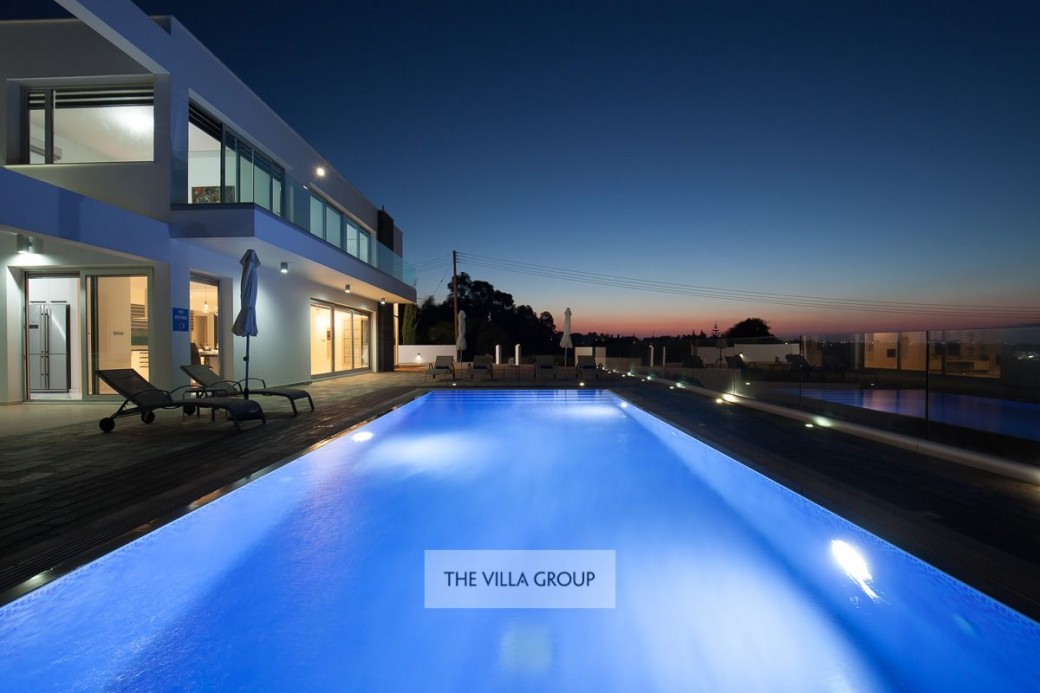 The villa by sunset