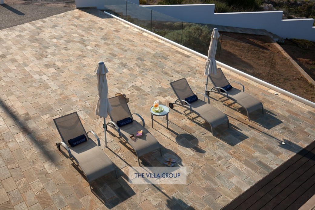 Sunbeds set the scene for relaxing under the Cyprus sunshine