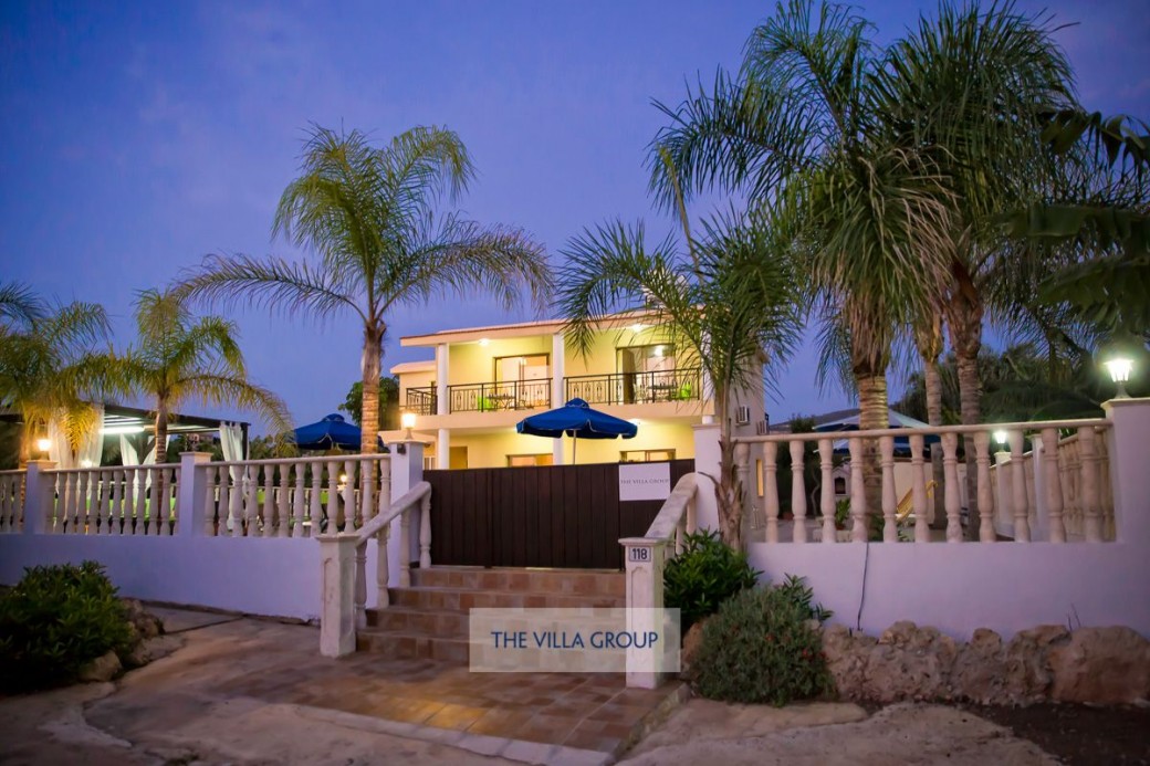 The villa at sunset