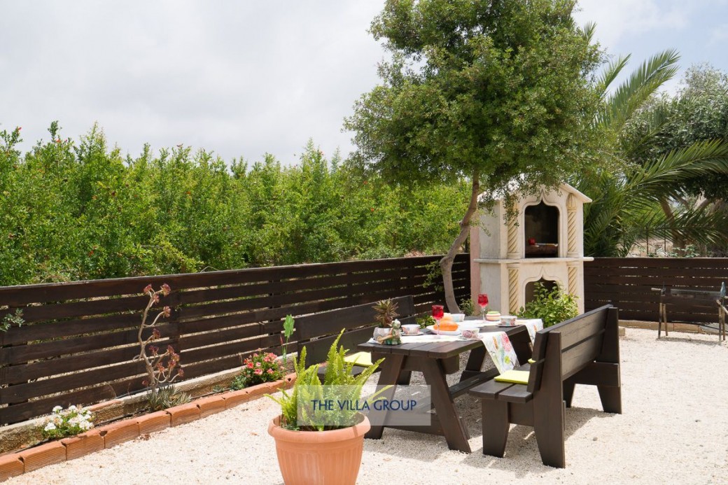 Seating area at rear of the property