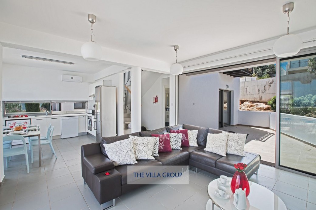 Open plan living, dining and kitchen areas