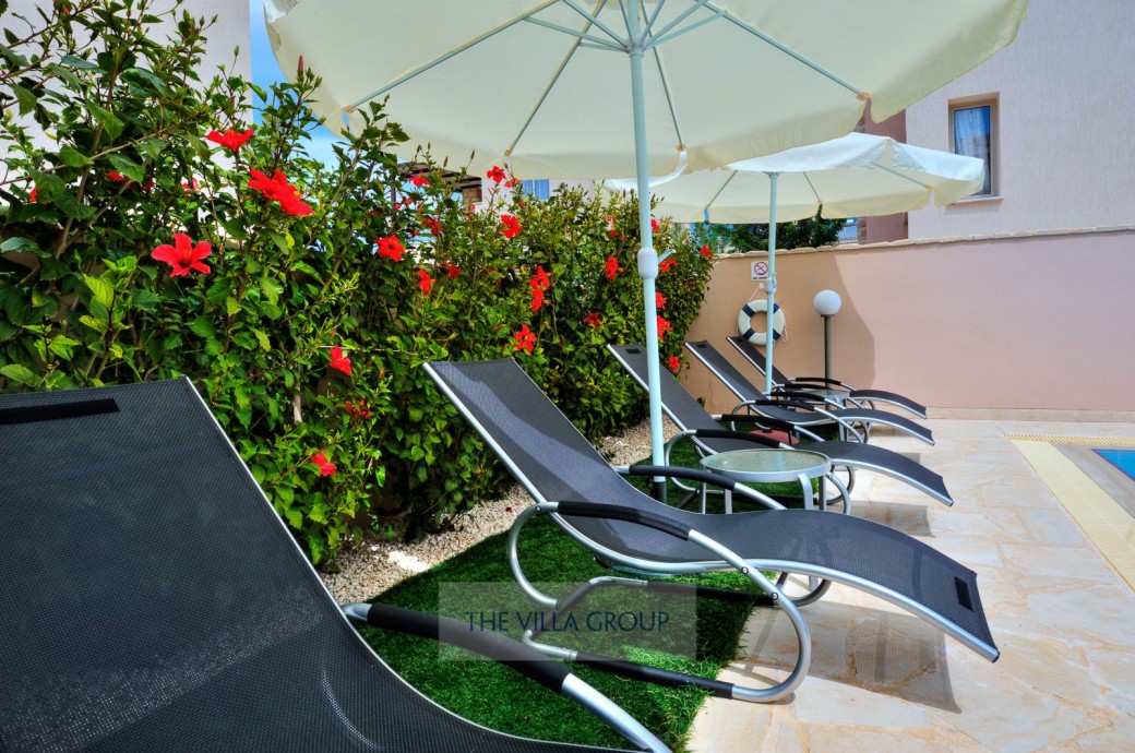 Sunbeds for relaxing under the Cyprus sunshine