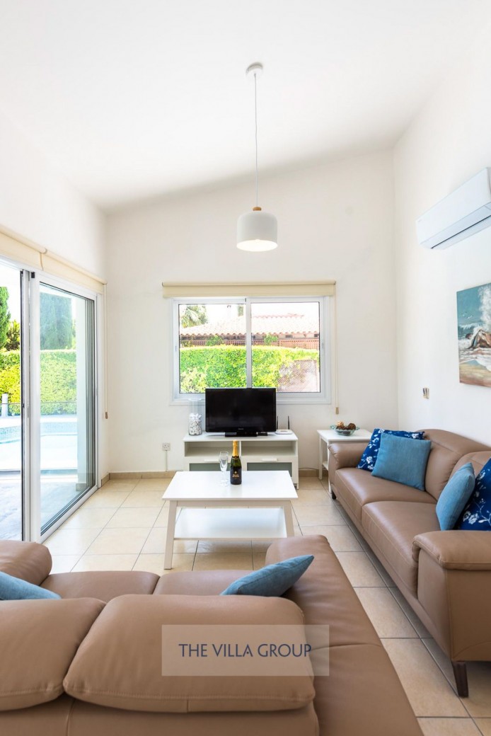 Patio doors lead to outside