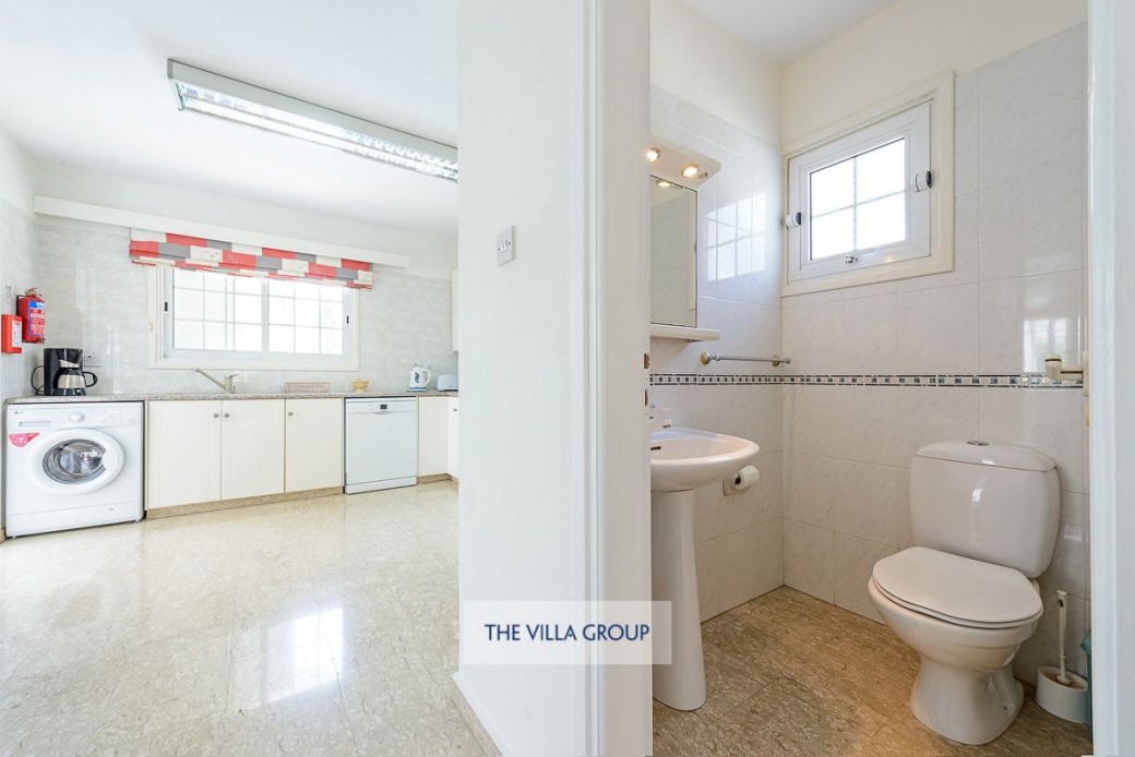 Kitchen and cloakroom