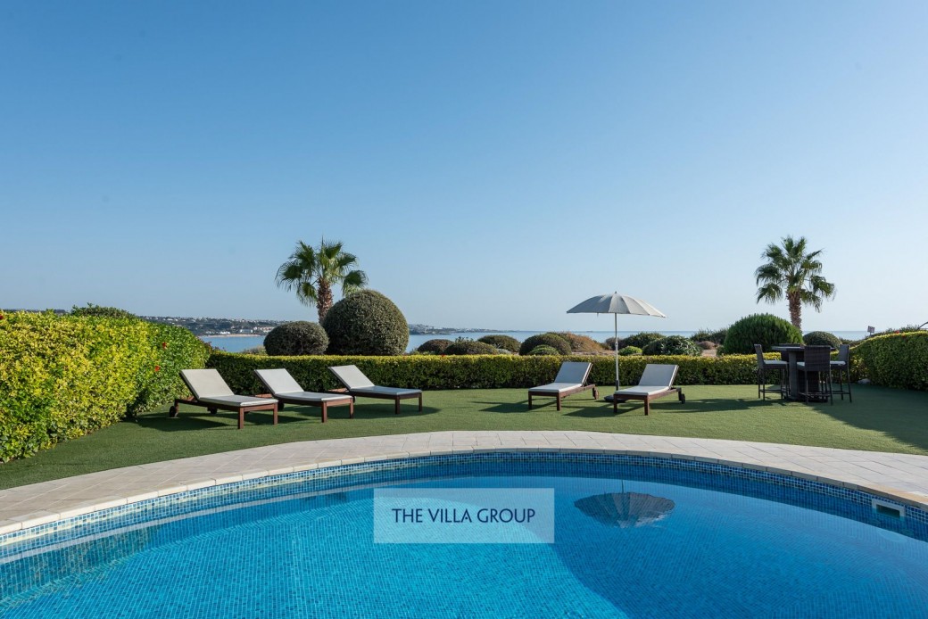 Sunbeds set the scene for relaxing under the Cyprus sunshine