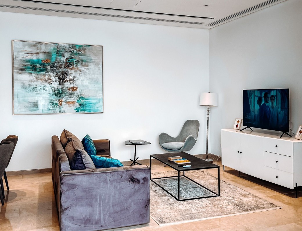 Open plan living, dining and kitchen areas