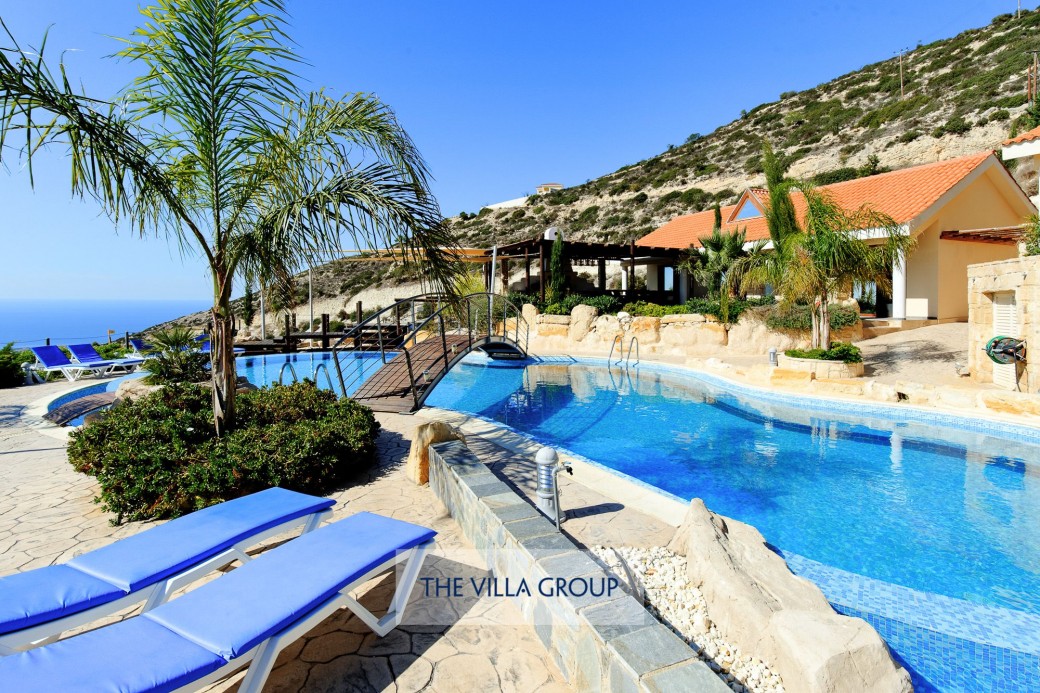 Plenty of sunbeds are available for relaxing under the Cyprus sun