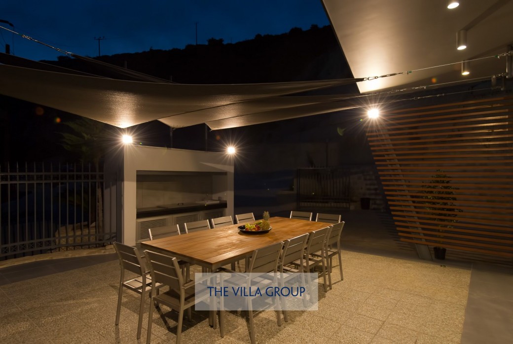 Al-fresco dining area during the evening