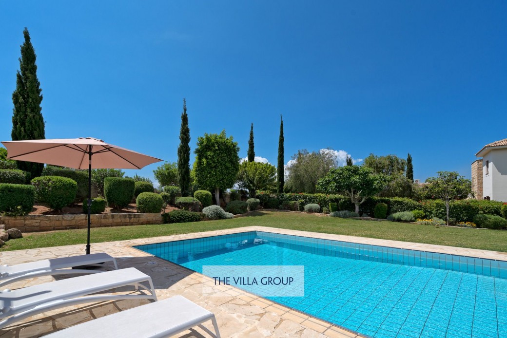 Sunbeds set the scene for relaxing under the Cyprus sunshine