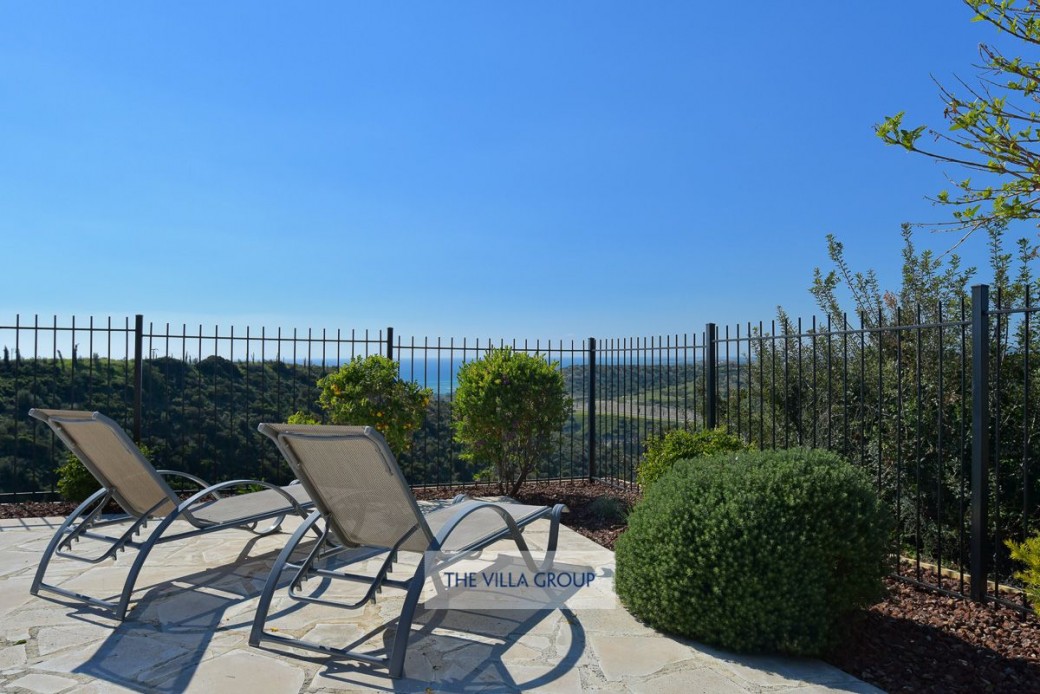 Sunbeds set the scene for relaxing under the Cyprus sunshine