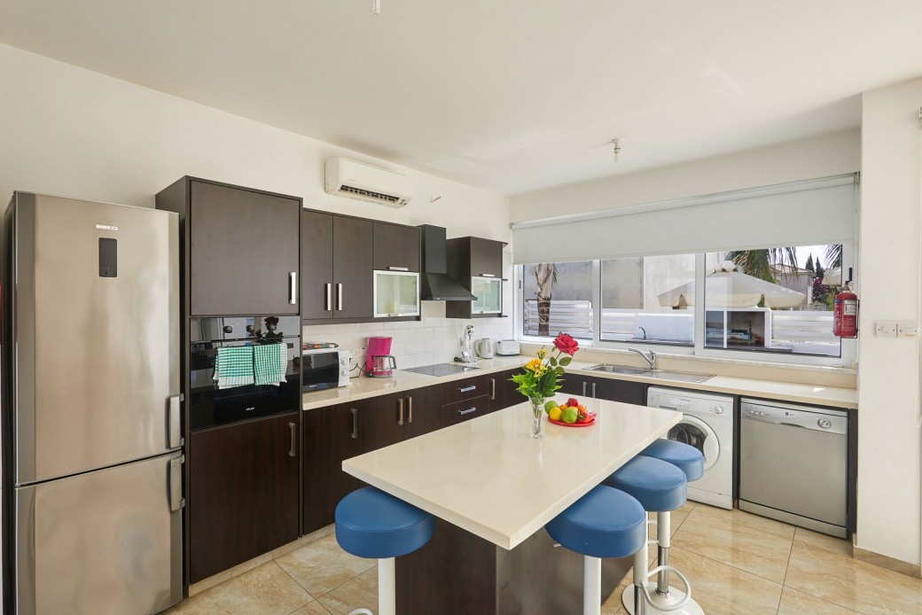 Modern kitchen fitted with modern appliances 